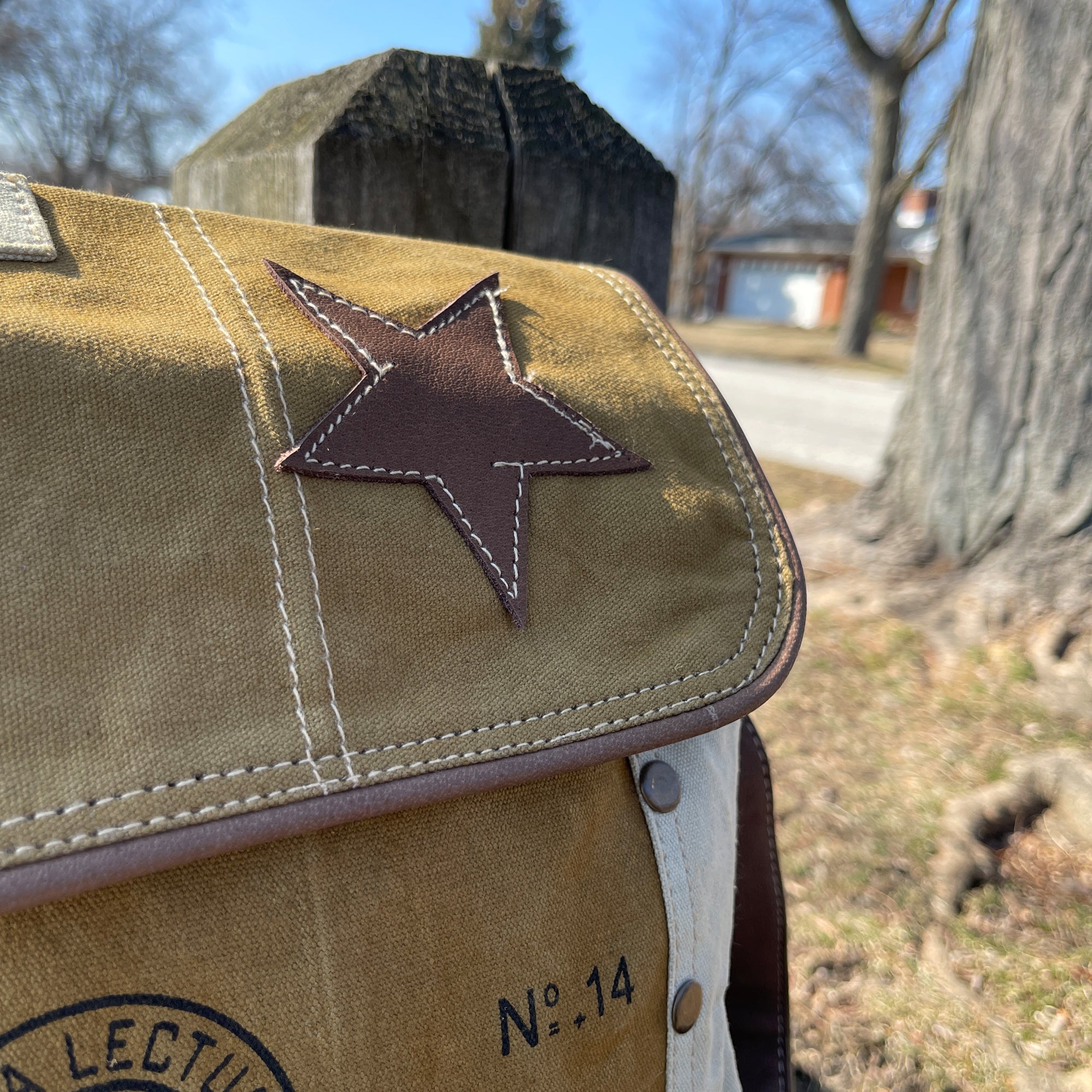 Vintage Military Shoulder Bag, Army Canvas Messenger Bag 