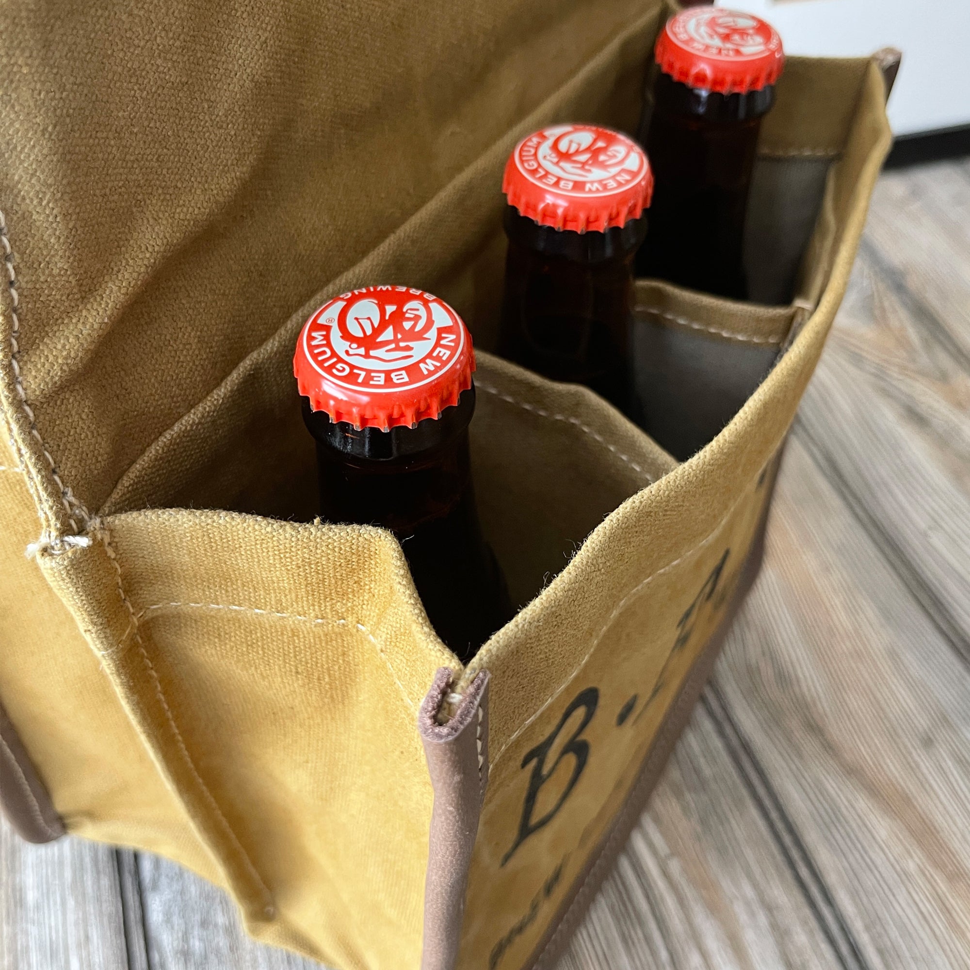 Bolsa Caddy portabotellas de cerveza de lona reciclada